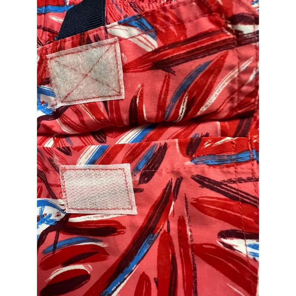 Vineyard Vines Swim Trunks Boys XL 18 Red Shark Tropical Print Board Shorts Mesh